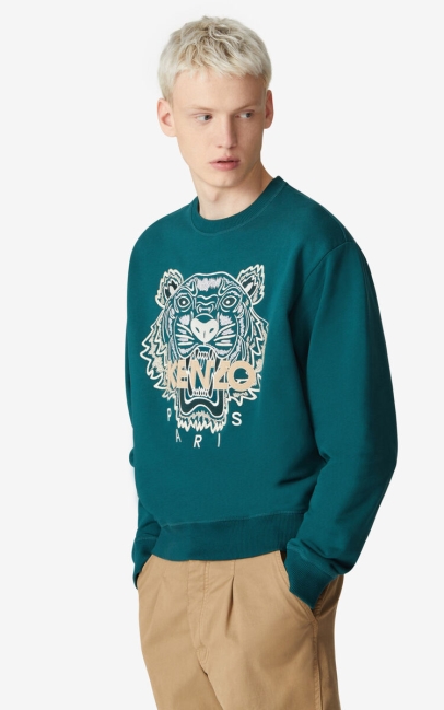 Kenzo Men Tiger Sweatshirt Duck Blue